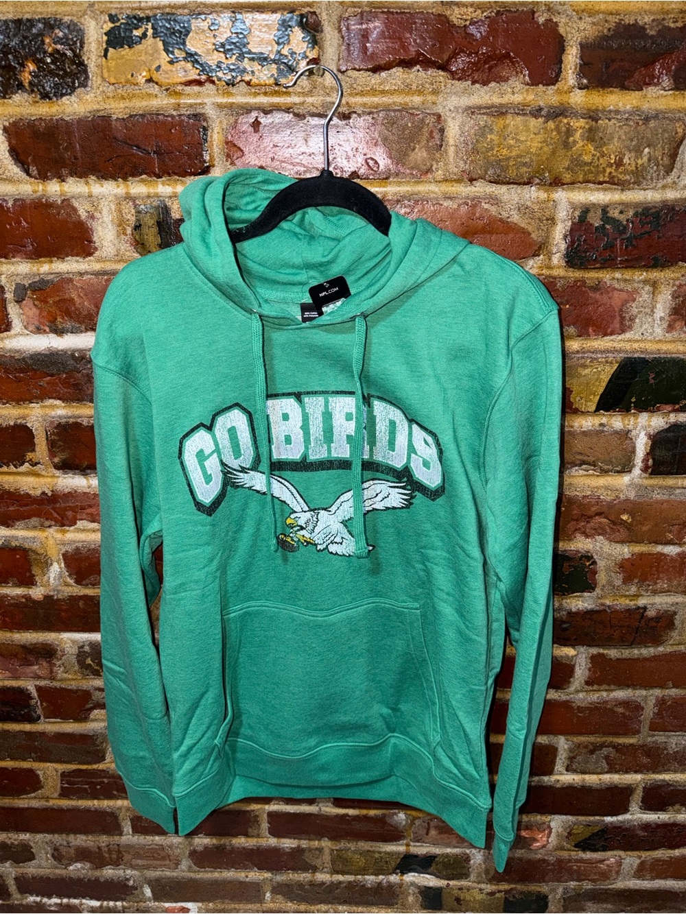PHILADELPHIA EAGLES 'Go Birds' Kelly Green Hoodie, Medium